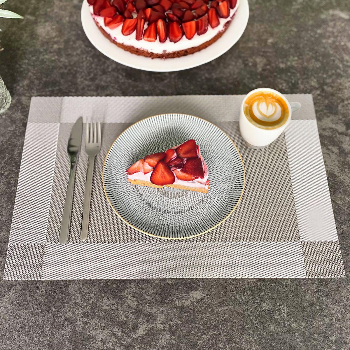 PLATZSET Untersetzer 45/30 cm (6er-Set) - Taupe, Kunststoff (45/30/0.16cm) - Intirilife