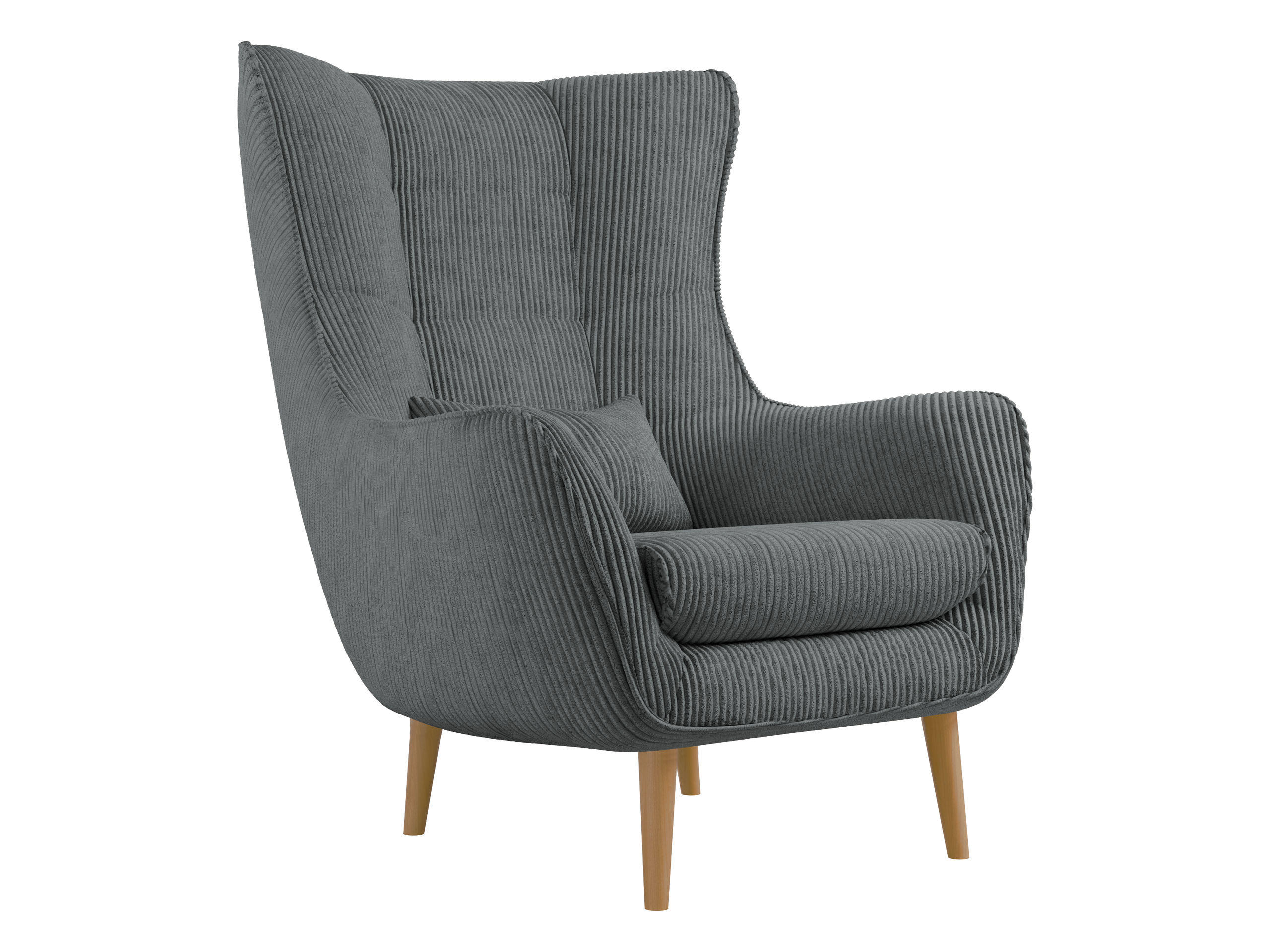 SESSEL Estjano Cord - Beige/Grau, Holz/Textil (80/106/95cm) - MIRJAN24