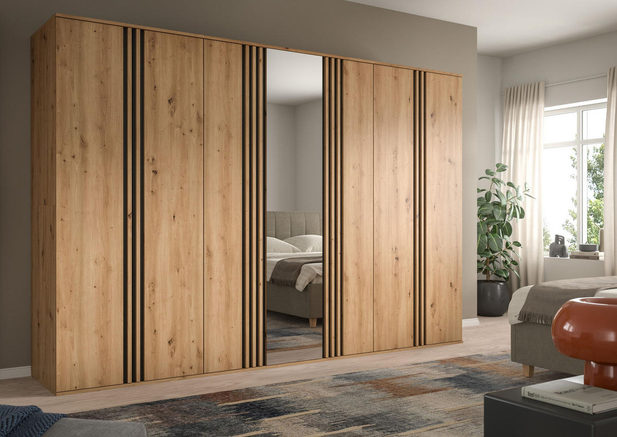KLEIDERSCHRANKKOMBINATION Tindra (B/H/T: ca. 280/190/56 cm) in Artisan Eiche Nachbildung/Artisan Eiche Nachbildung - Eiche Artisan, Holzwerkstoff (280/190/56cm) - Homes & Jones