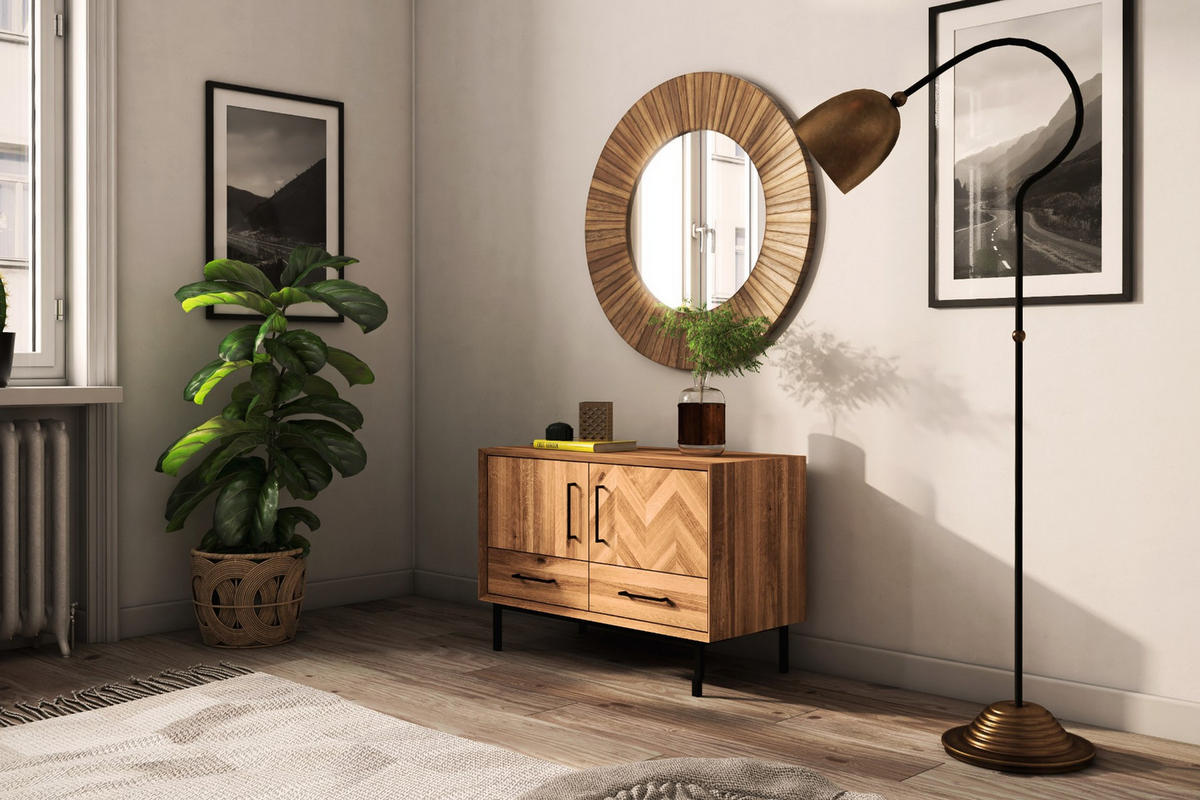 KOMMODE LEON Wildeiche - Wildeiche, Holz (97/65/45cm) - byoak