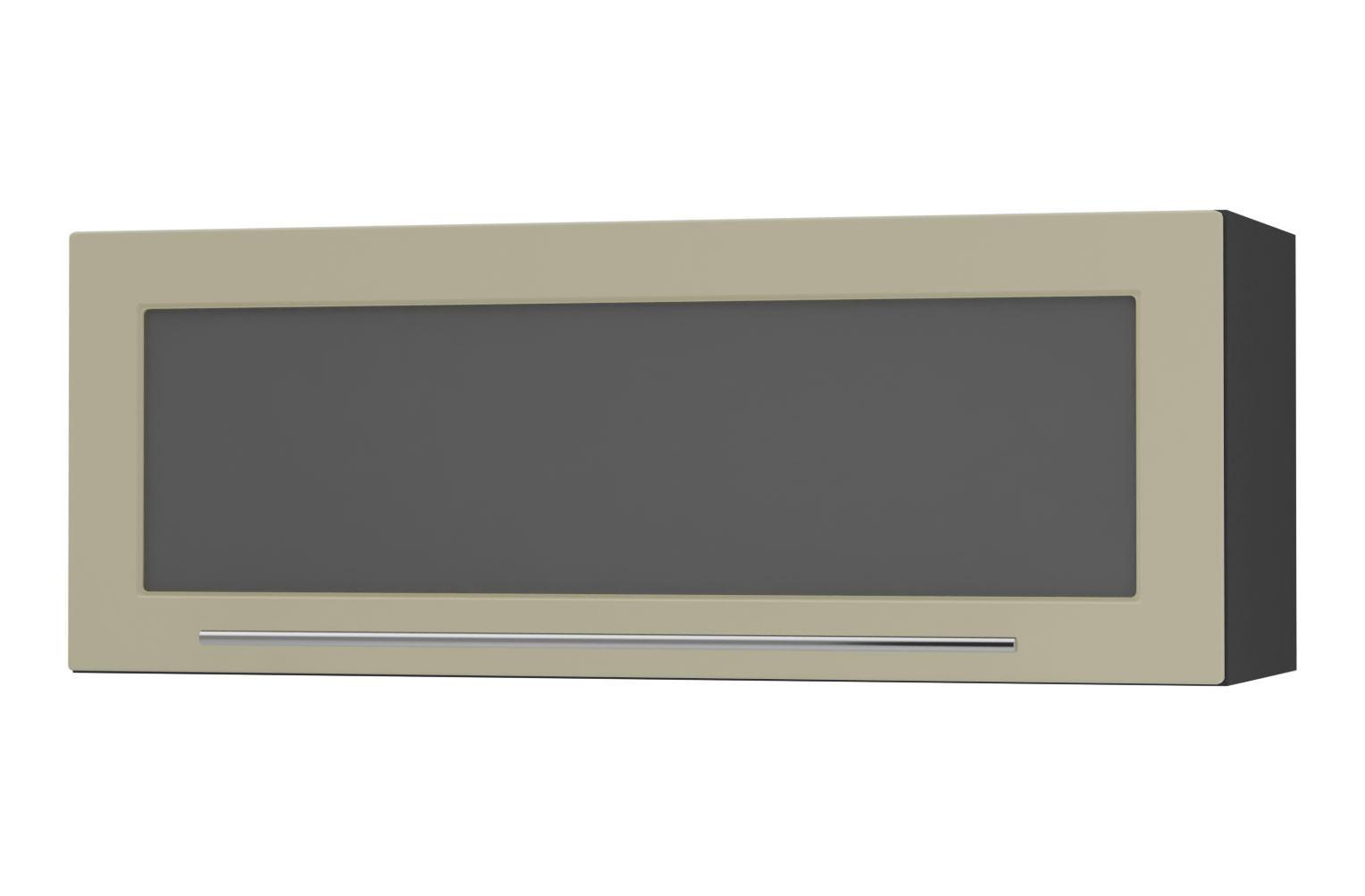 KLAPPHÄNGESCHRANK Kvantum W4BS/90 Vanille Matt / Schwarz Matt 90 / 32,5 / 36cm - Creme/Schwarz, Holz/Holzwerkstoff (90/36/32.5cm) - Feldmann-Wohnen
