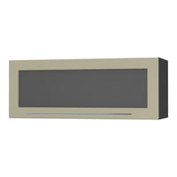 KÜCHENHÄNGESCHRANK Kvantum W4BS/90-AV Vanille Matt / Schwarz Matt 90 / 32,5 / 36cm - Creme/Schwarz, Holz/Holzwerkstoff (90/36/32.5cm) - Feldmann-Wohnen