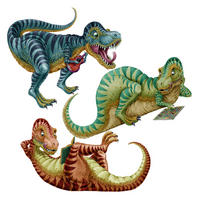 WANDAUFKLEBER 60x90cm - Bunte Dinosaurier - Multicolor, Kunststoff (60/90/0.1cm) - Wallfluent