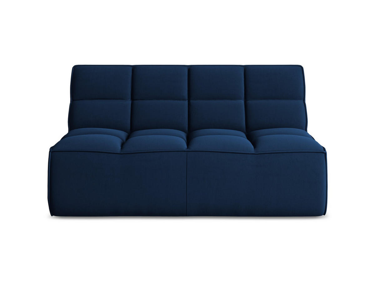 2-SITZER-SOFA Samt Stoff Blau - Blau/Schwarz, Kunststoff/Textil (160/75/93cm) - Makamii