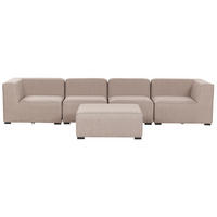 LOUNGE SET 4-Sitzer beige modular Arezzo - Beige, Textil - Beliani