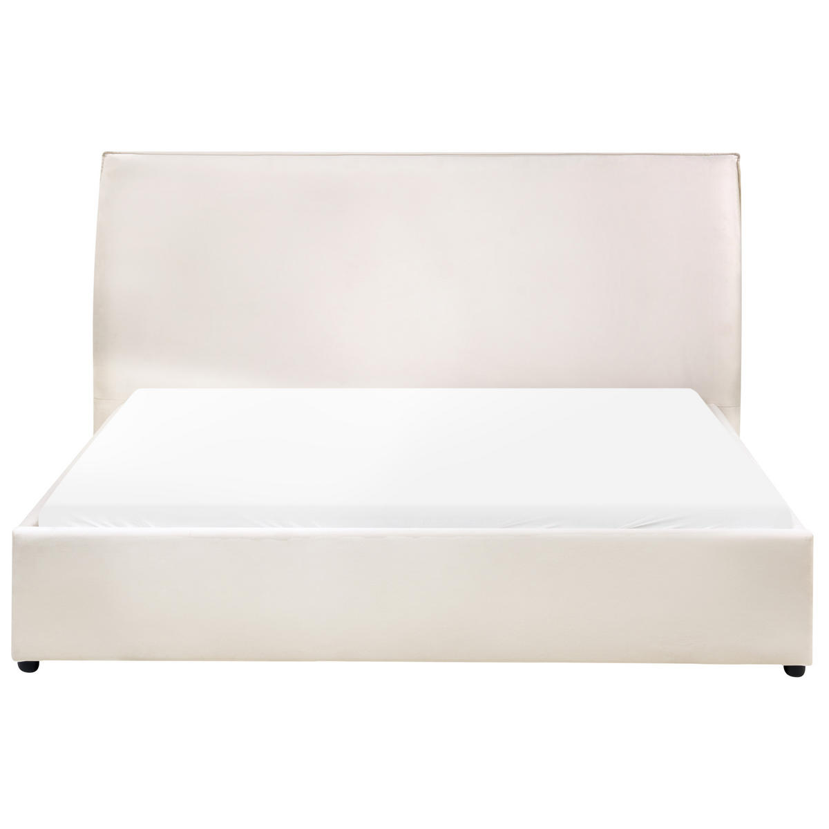 WASSERBETT Samtstoff 160/200 cm Cremeweiß Lavaur - Creme, Textil (160/200cm) - Beliani