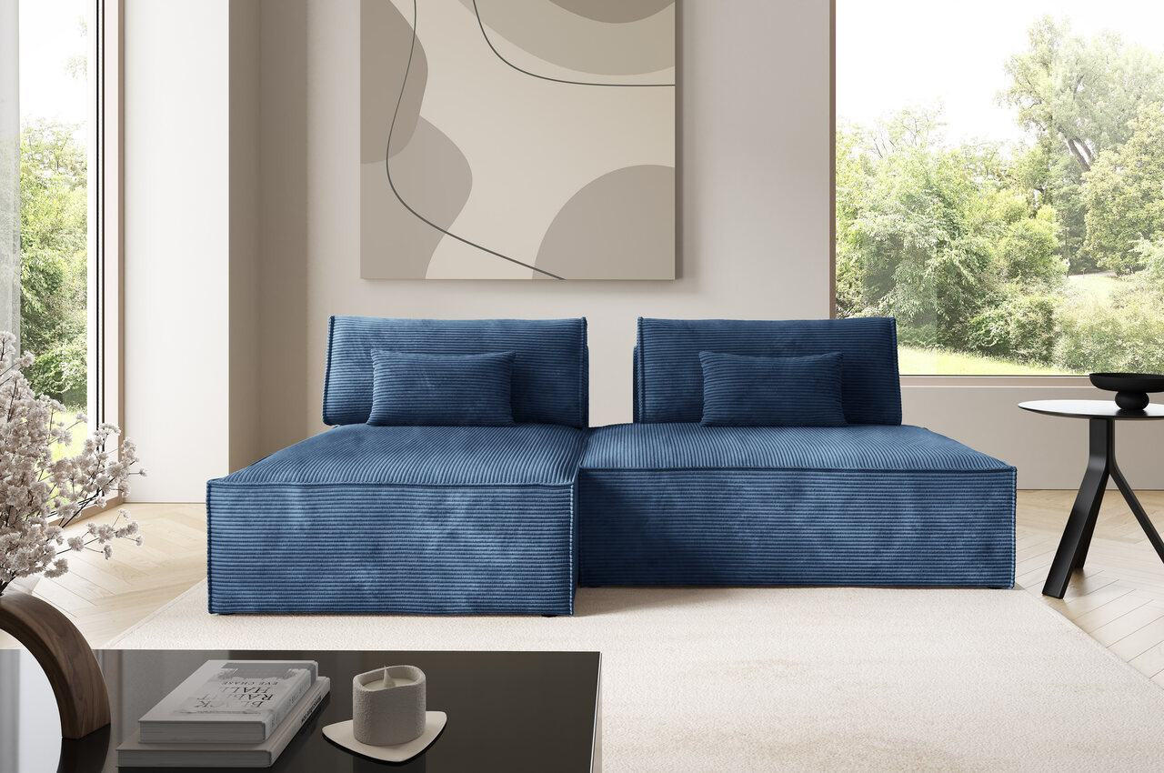 ECKSOFA mit Schlaffunktion Blau - Blau, Textil (236/148cm) - Furnisell