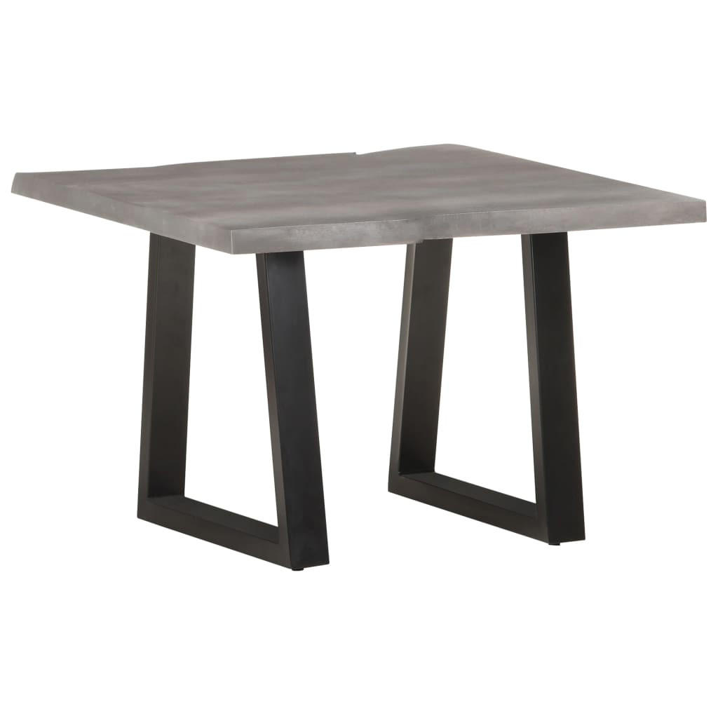 COUCHTISCH mit Baumkanten 60x60x40 cm Massivholz Akazie - Grau, Holz (60/60/40cm) - furnicato