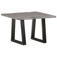 COUCHTISCH mit Baumkanten 60x60x40 cm Massivholz Akazie - Grau, Holz (60/60/40cm) - furnicato