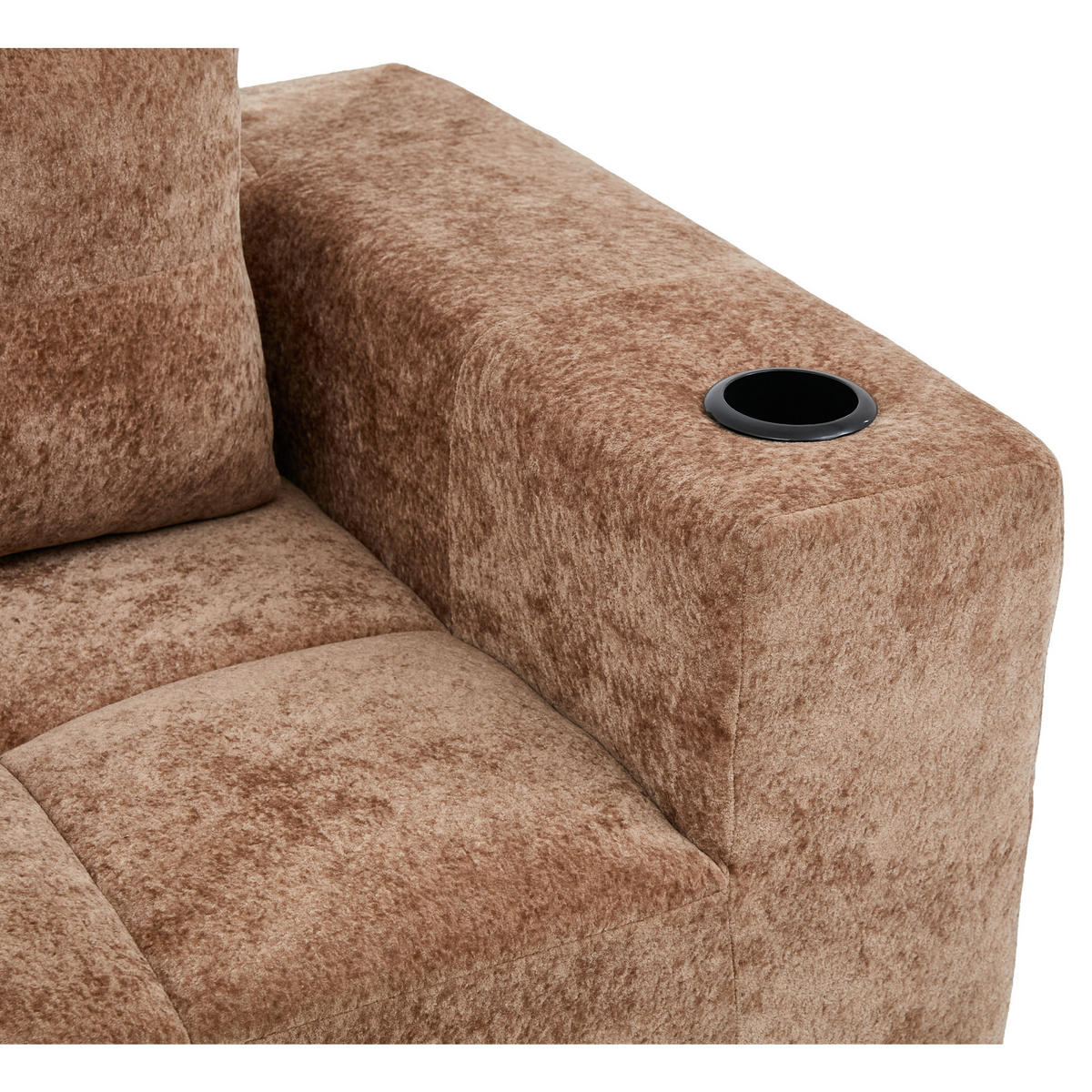 ECKSOFA DE-35203 mit 3 Kissen Grün - Hellbraun, Textil (163/258cm) - ComfortXL