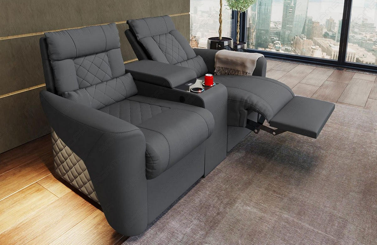 KINOSESSEL Kinosessel Relax Grau - Dunkelgrau, Kunststoff (190/94/92cm)