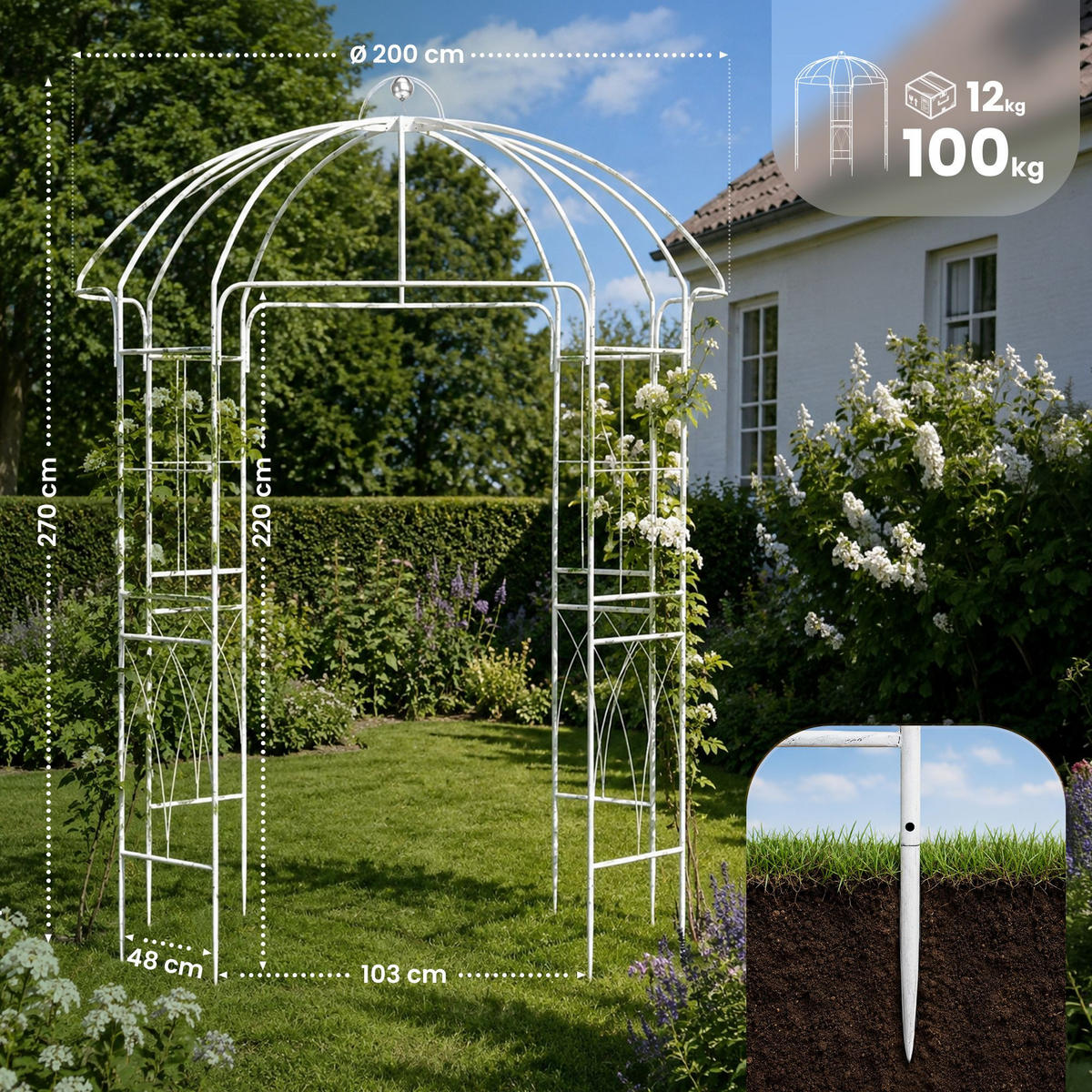 PAVILJONG Keira - Vit, Metall (200/270/200cm) - CLP
