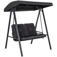 HOLLYWOODSCHAUKEL 2-Sitzer mit Verstellbarem Dach - Schwarz, Metall (116/172/145cm) - Outsunny