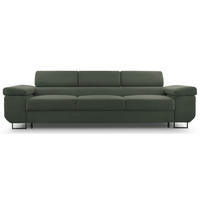 3-SITZER SOFA Capurso Olivgrün Cord - Schwarz/Olivgrün, Textil/Metall (274/90/98cm) - Selsey