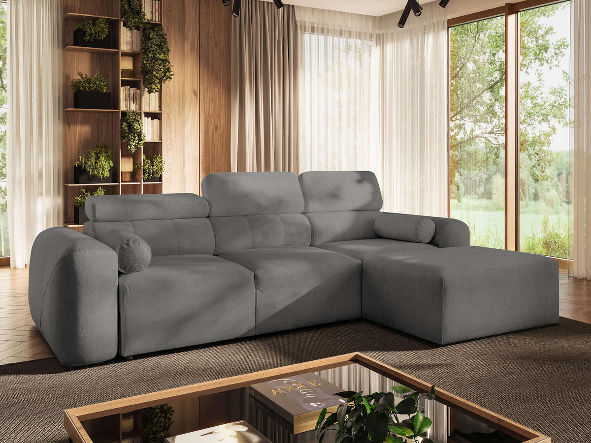 ECKSCHLAFSOFA Volare I, Seite: Rechts - Dunkelgrau, Holz/Textil (269/182cm) - MIRJAN24