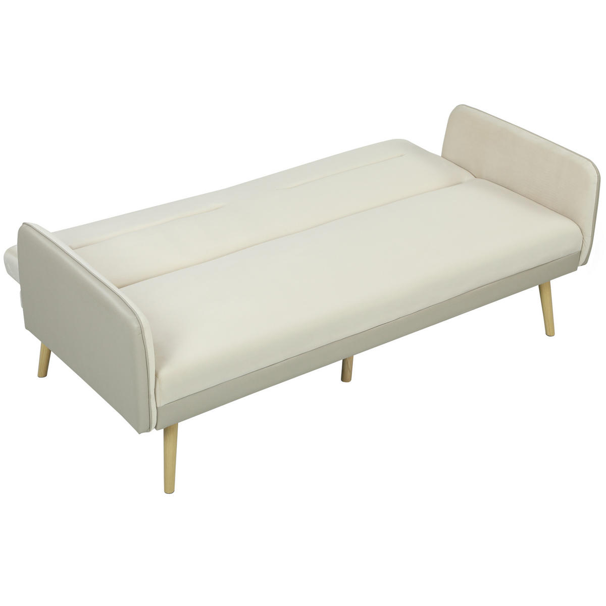 SCHLAFSOFA DE-13497 3-in-1, Klick-Klack-Mechanismus Beige - Beige, Textil (185/83/84cm) - ComfortXL