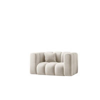 SESSEL, Sofa Grand modular stoff Salvador Hellgrau - Creme, Holz (137/70/89cm) - Kaiser Möbel