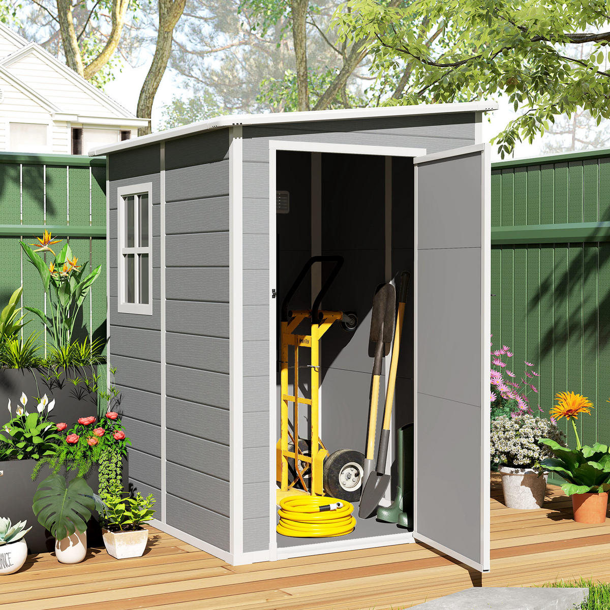 GARTENHAUS Grau 122.0/149.0/192.0cm - Grau, Metall (149/192/122cm)