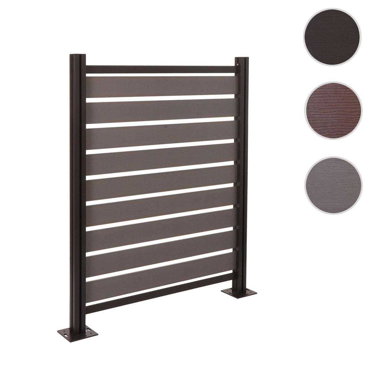 ALU MÜLLTONNEN-ZAUN Grau - Grau, Metall (110/130/6cm) - MCW
