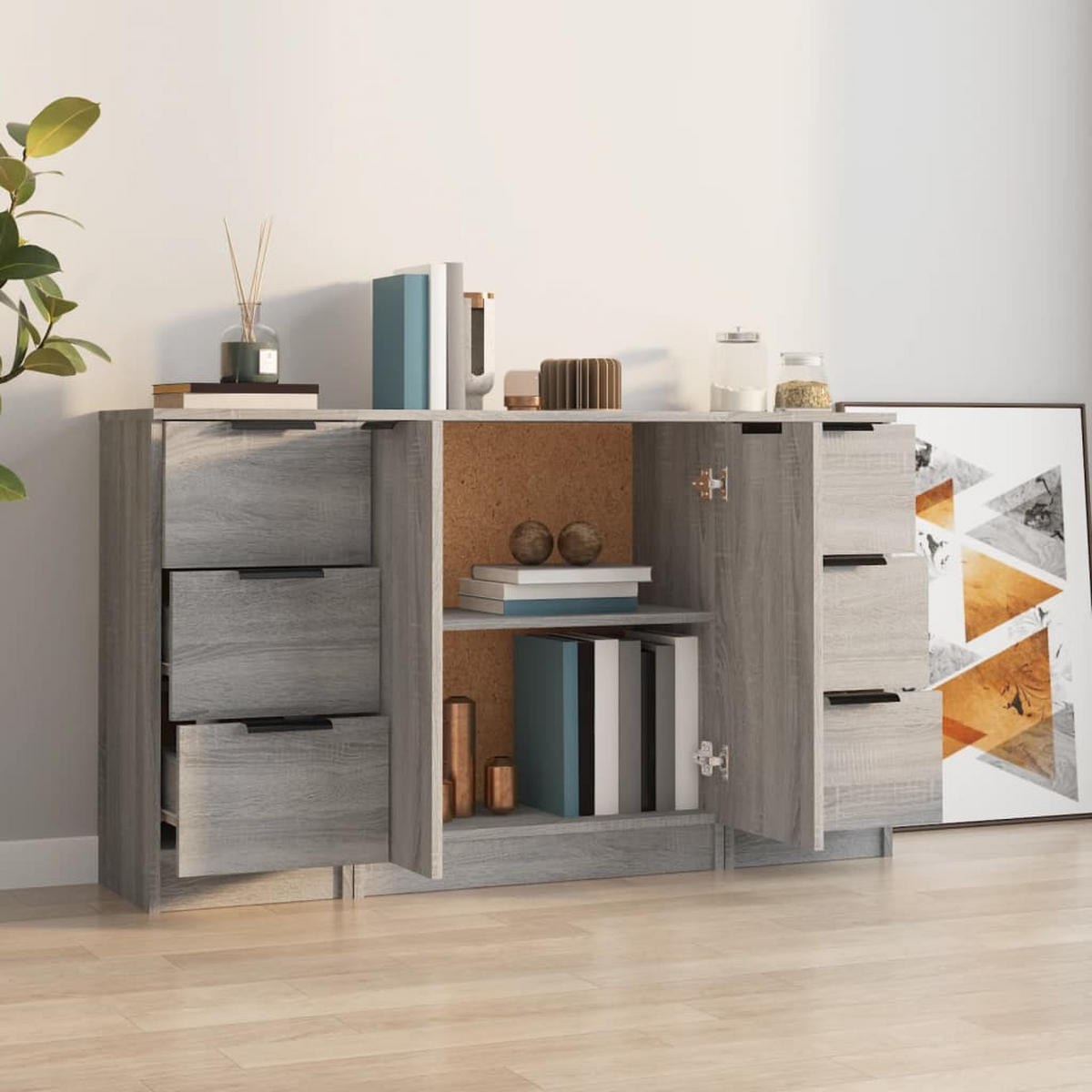 SIDEBOARD Hale 120/30/70 cm - Grau, Holzwerkstoff (120/70/30cm) - Nettlife