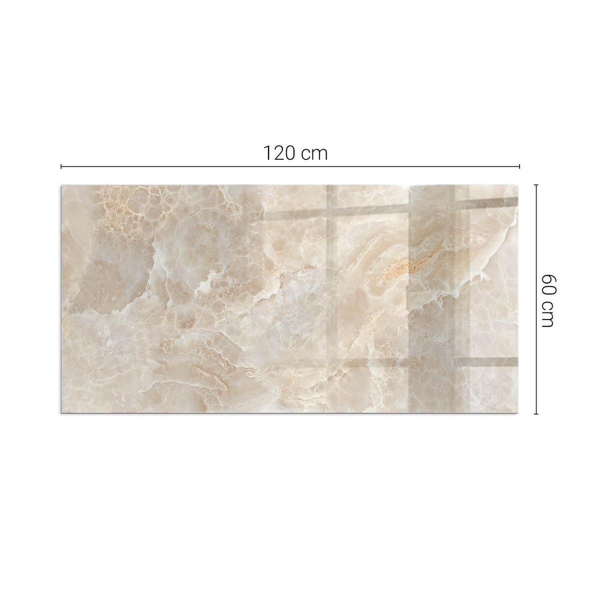 GLASPLATTE für Kamin 120x60 cm Beige - Beige, Glas (120/60/0.4cm) - ArtPrintCave