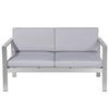 GARTENSOFA Aluminium 2-Sitzer Auflagen hellgrau Salerno - Hellgrau, Metall (142/80/70cm) - Beliani