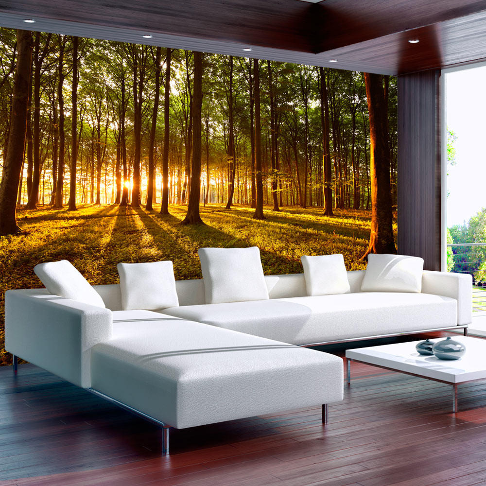 SELBSTKLEBENDE FOTOTAPETE 294/210 cm - Braun/Grün, Kunststoff/Textil (294/1cm) - KUNSTLOFT