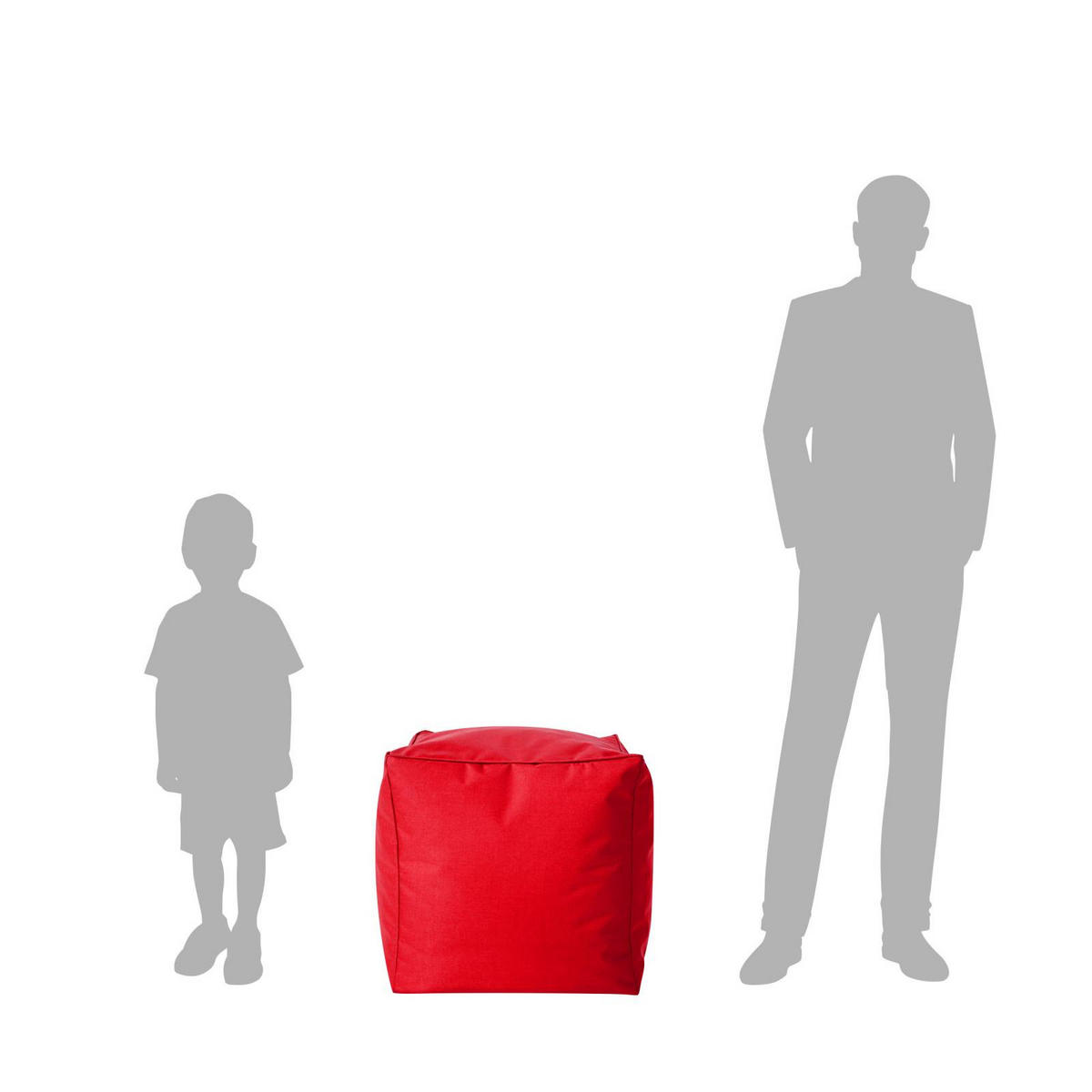 SITZSACK-HOCKER Pouf Cube 40x40x40cm - Rot, Textil (40/40/40cm) - Green Bean