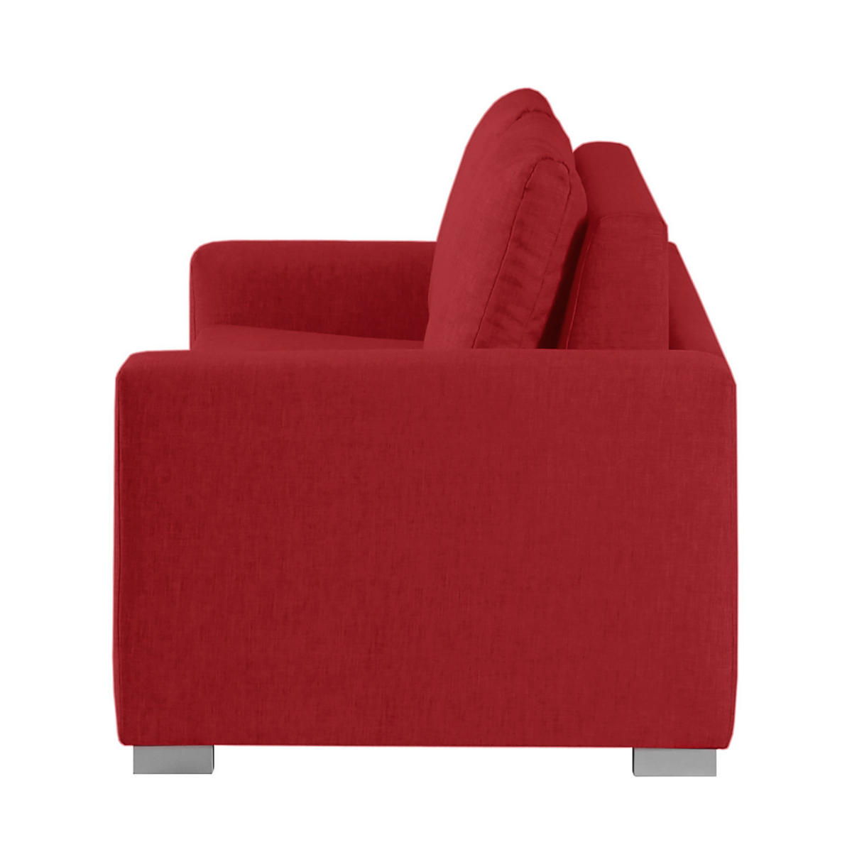 SCHLAFSOFA - Silberfarben/Rot, Textil (173/90/90cm) - home24