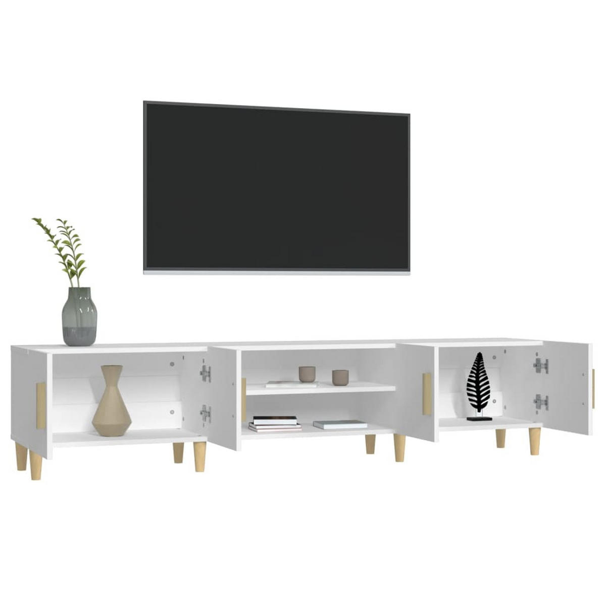 TV-SCHRANK Weiss 180/31,5/40 Cm Holzwerkstoff - Weiß, Holzwerkstoff (31.5/40/180cm) - vidaXL
