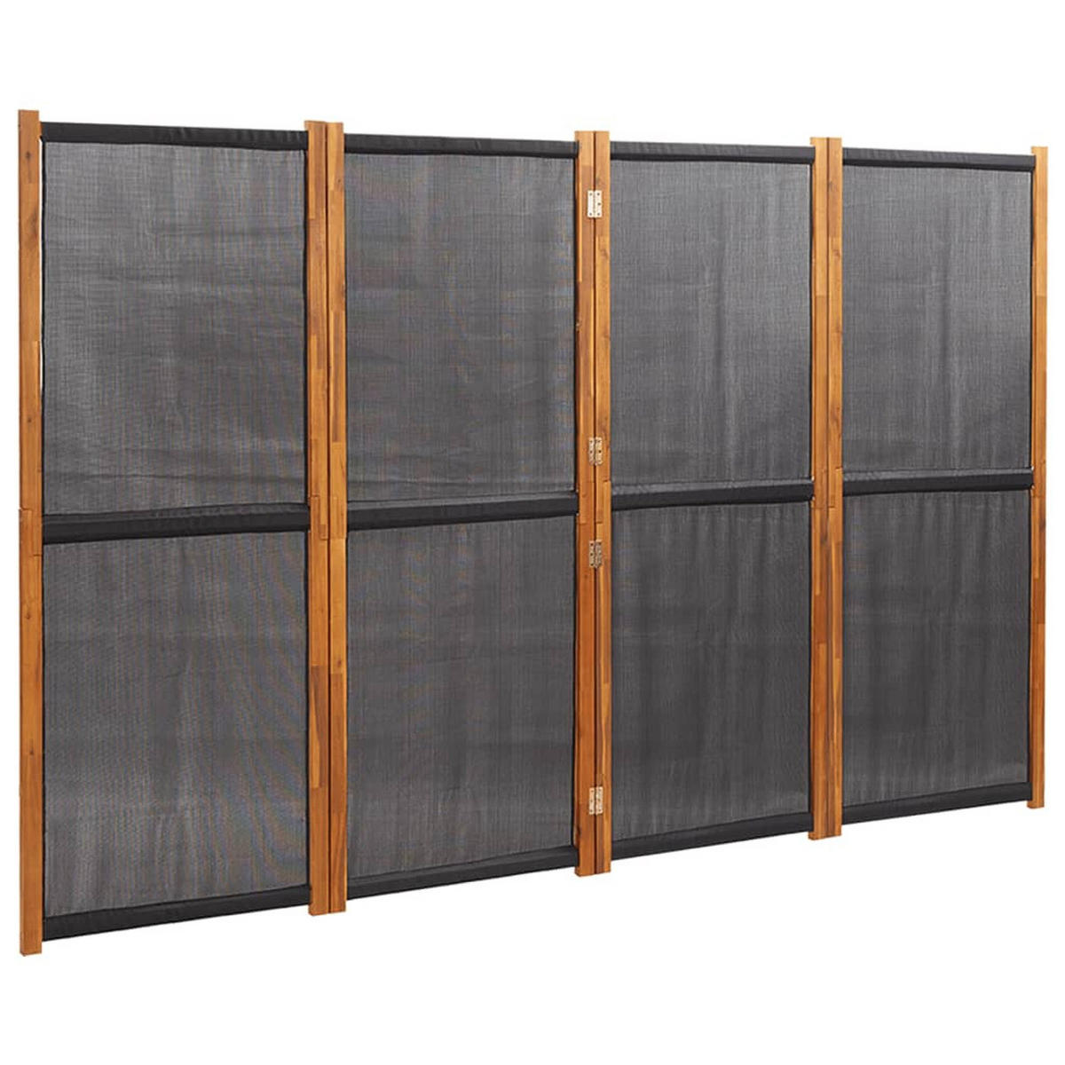 PARAVENT 4-TLG. SCHWARZ 280X180 CM - Schwarz, Holz (280/180/1cm) - vidaXL