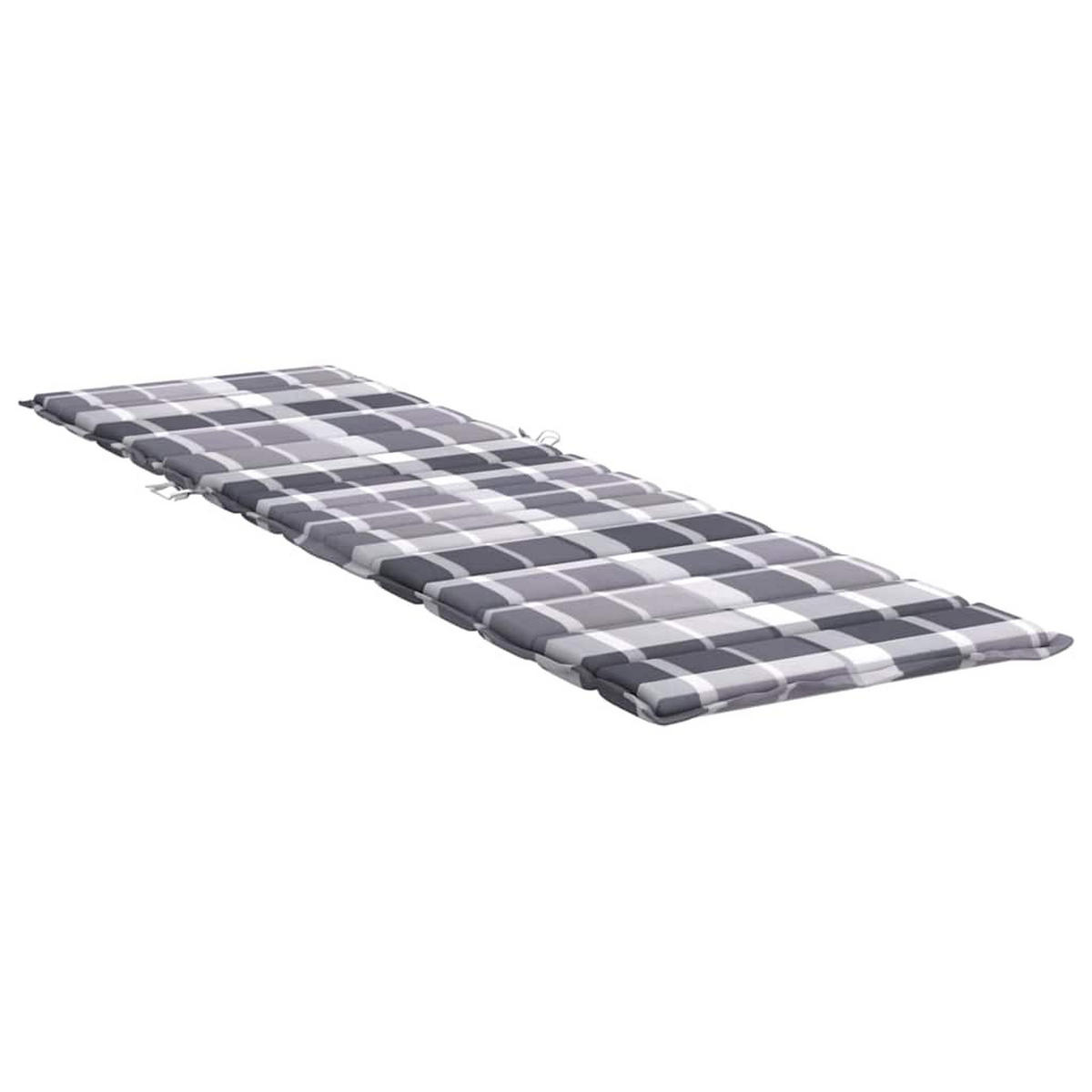 SONNENLIEGEN-AUFLAGE Grau Karomuster 200/60/3 Cm Oxford-Gewebe - Grau, Textil (60/3/200cm) - vidaXL