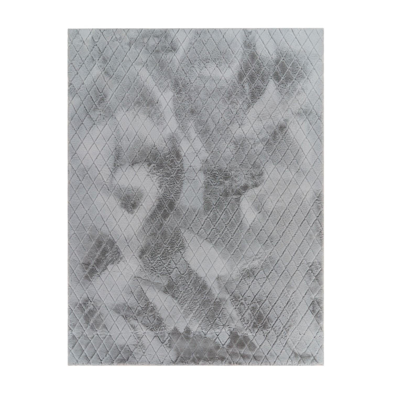 HOCHFLORTEPPICH Rauten Grau 60 x 100 cm - Grau, Kunststoff (60/100cm) - TT Home