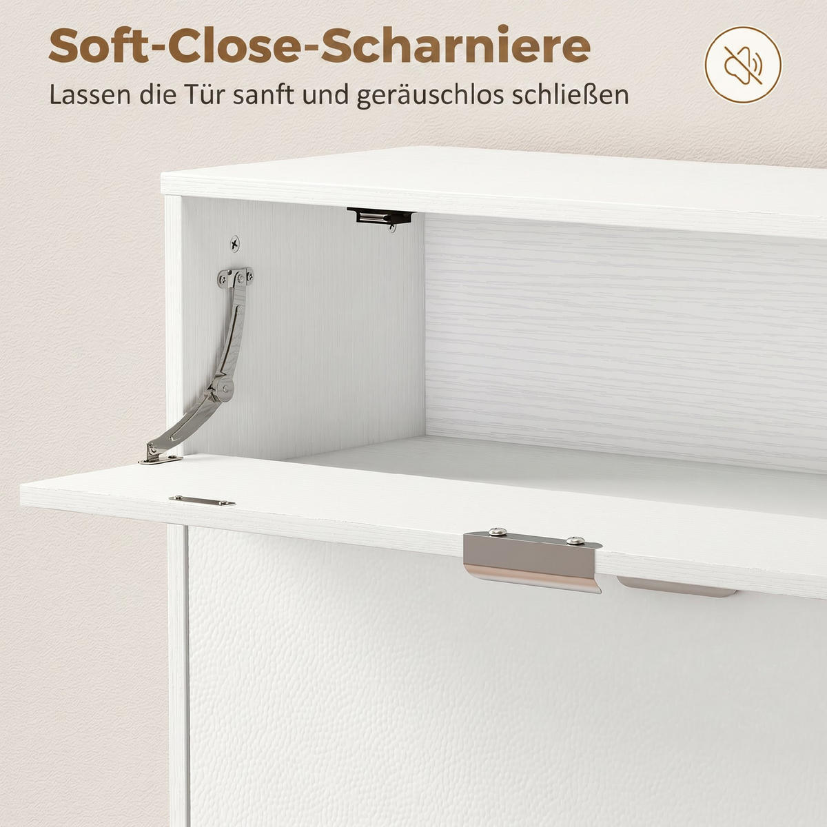 SCHUHSCHRANK Weiß 23.8/99.4/106.6 cm - Weiß, Holzwerkstoff (99.4/106.6/23.8cm)