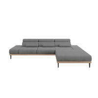 ELEKTRISCHES ECKSOFA Rechts MONA 316x205x85 Grau Velours - Taupe, Holzwerkstoff/Textil (316/205cm) - ALTDECOR