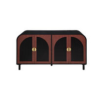SIDEBOARD 150/40/80 cm schwarz aus Holzwerkstoff mit 4 Türen - Schwarz, Holzwerkstoff (40/80/150cm) - OKWISH