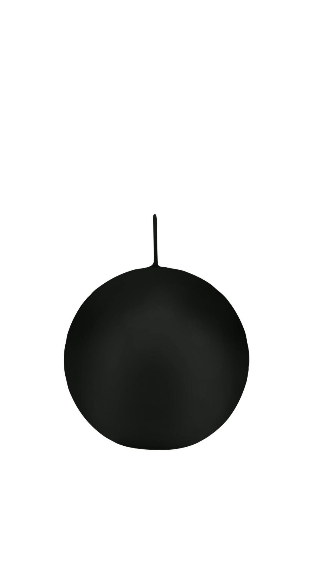 KUGELKERZEN Schwarz Ø 70 mm, 12 Stück - Schwarz, Paraffin (7/7/7cm) - Wiedemann Kerzen