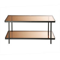 COUCHTISCH mit 2 rauchglas Platten 100/50/48 cm - Schwarz, Holzwerkstoff (61/50/48cm) - Calicosy
