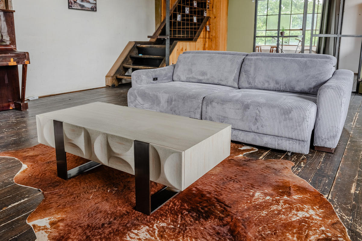 LOWBOARD MARGO Grau Metall, Holz - Grau, Holzwerkstoff/Metall (120/40/60cm) - KAWOLA