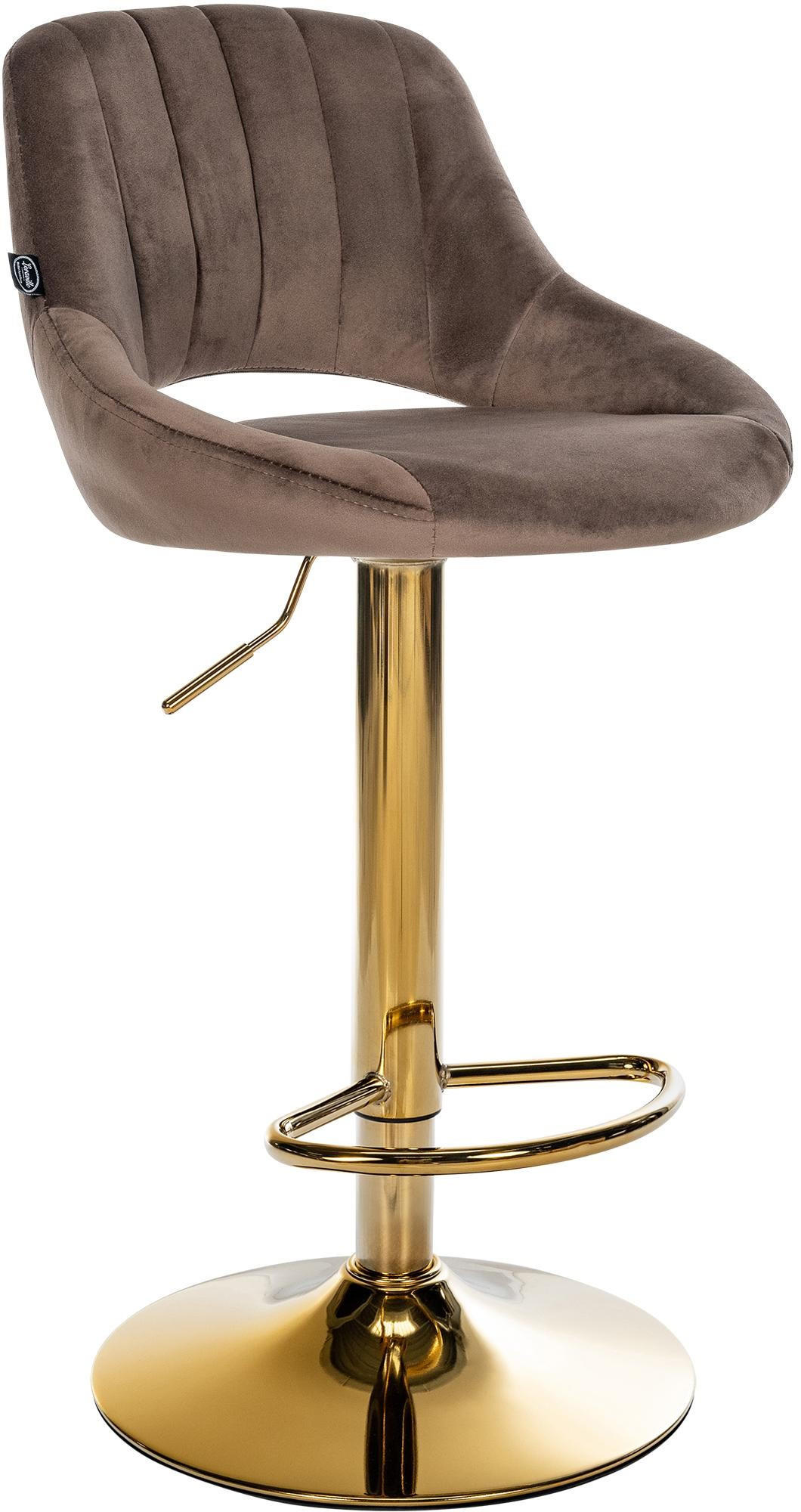 BARHOCKER Milet Samt 48x47x85 cm braun - Braun, Textil (47/85/48cm) - furnicato