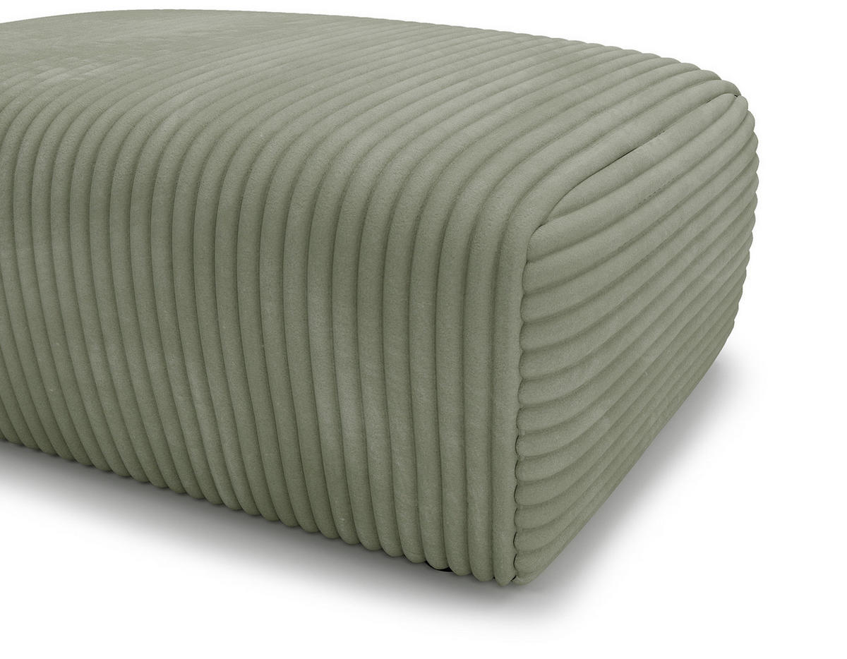 POLSTERHOCKER - Cord - Schwarz/Grün, Kunststoff/Textil (110/40/72cm) - home24