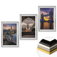 WANDBILDER 3er Set - 40x60 cm Silberner Rahmen - Stadtbrücken, Uhrtürme - Silberfarben, Kunststoff (40/60cm) - ArtPrintCave
