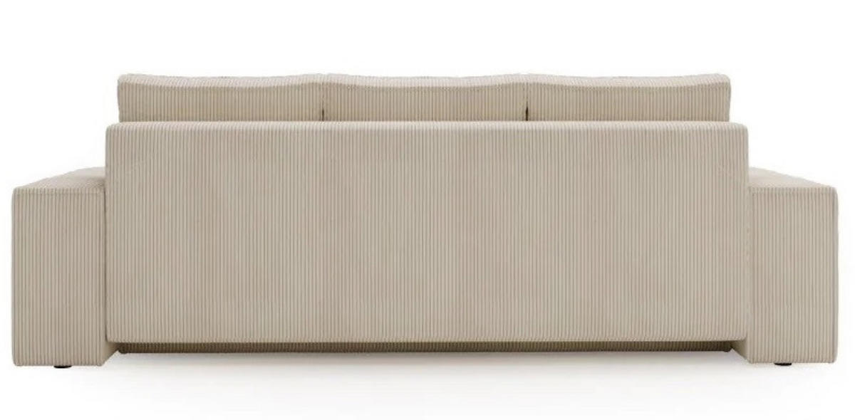 SOFA Beige AGA Ausziehbar Sztruks - Beige, Textil (256/94/97cm) - Sepro Meble