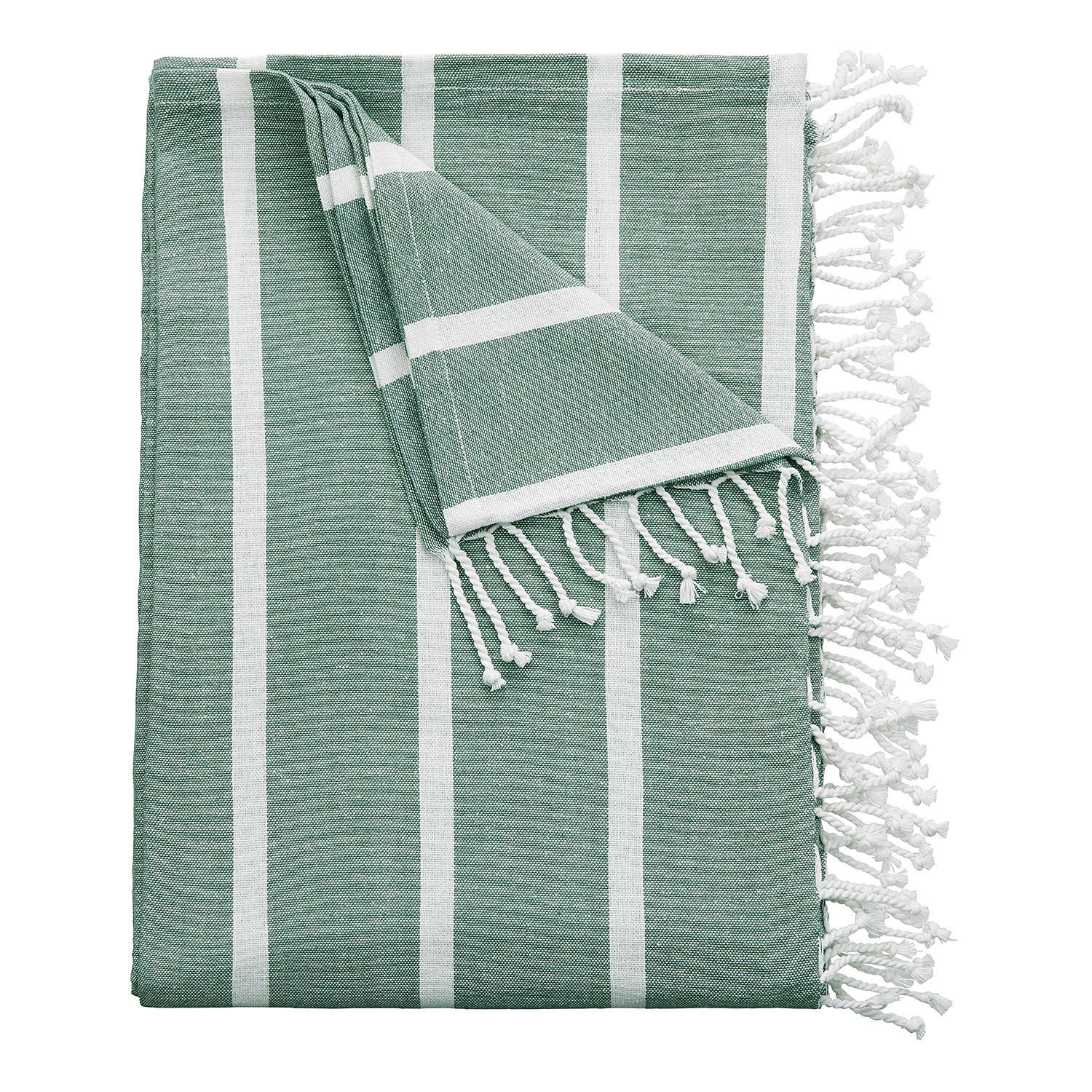 STRANDTUCH Surfside - Weiß/Grün, Textil (200/180cm) - Butlers