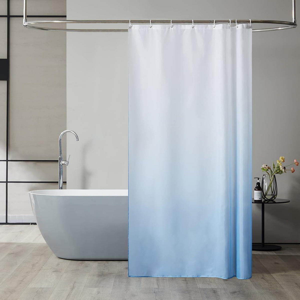 DUSCHVORHANG Textil Hellblau 120 x 200 cm - Multicolor, Textil (120/200cm)