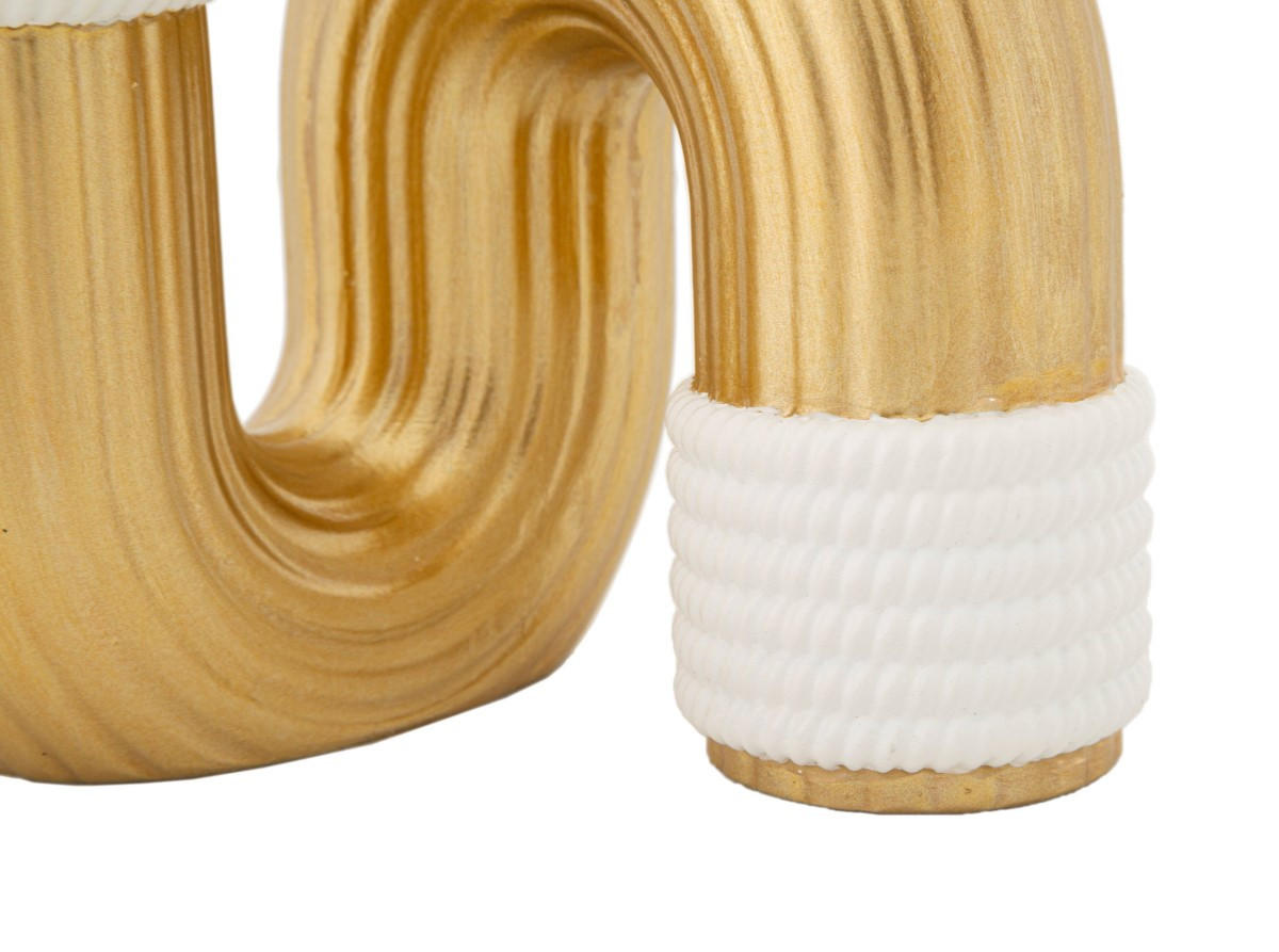 DEKOVASE aus Polyresin 10,5/10,5/12,7 cm - Goldfarben, Kunststoff (12.7cm) - Mauro Ferretti