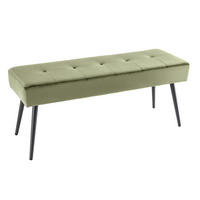 SITZBANK BOUTIQUE Samt Grün 100 cm - Schwarz/Grün, Textil/Metall (100/45/35cm) - riess-ambiente