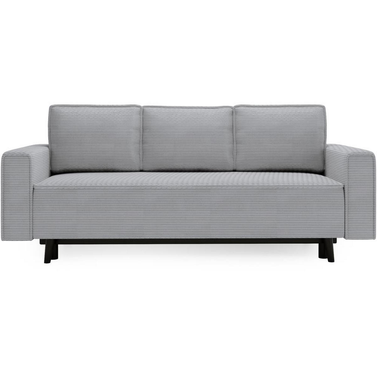 3-SITZER SOFA Monte mit Schlaffunktion hellgrau - Hellgrau, Textil (225/73/95cm) - Beautysofa