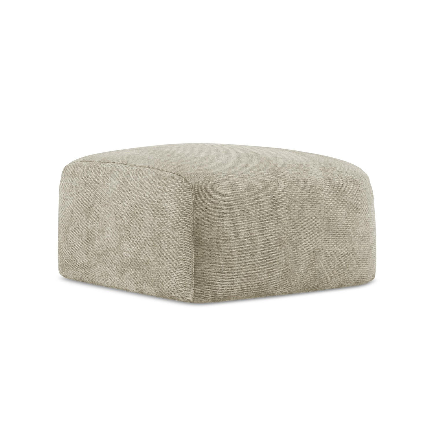 POUF Chenille Stoff Beige - Beige/Schwarz, Holzwerkstoff/Kunststoff (65/40/65cm) - LaMiaSofa