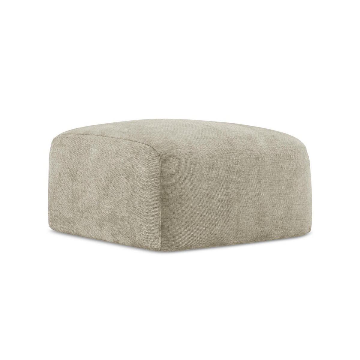 POUF Chenille Stoff Beige - Beige/Schwarz, Holzwerkstoff/Kunststoff (65/40/65cm) - LaMiaSofa